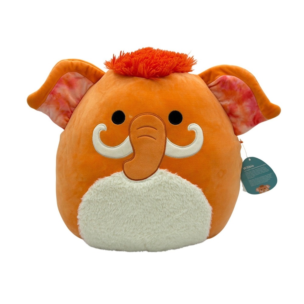 Squishmallows Wilbie the Woolly Mammoth 16" Large Orange Soft Stuffed Plush Toy